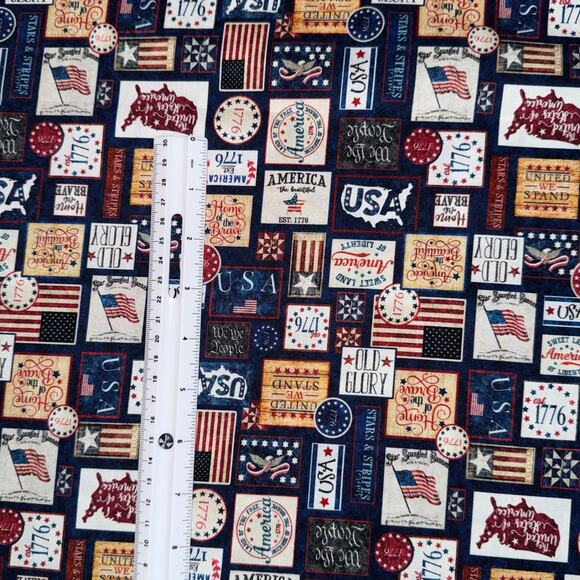 American Freedom Patch Work by Marshall Dry Goods - 1 Yard - Flag, USA, Map 1776 - Picture 4 of 6